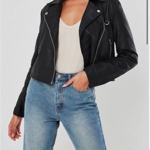 Ultimate Boxy Faux Leather Biker Jacket Size 4 Missguided Petite